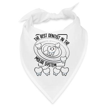 Kawaii Zahn-Charme im Orbit - Bandana - Weiß - Vorne