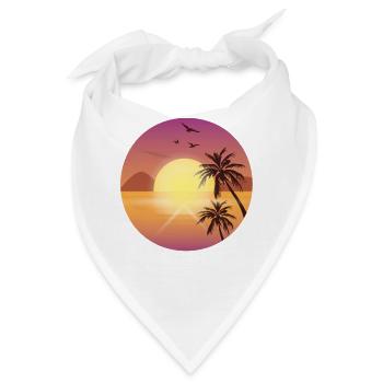 Urlaub unter Palmen, Fernweh und Reiselust - Bandana - Weiß - Vorne