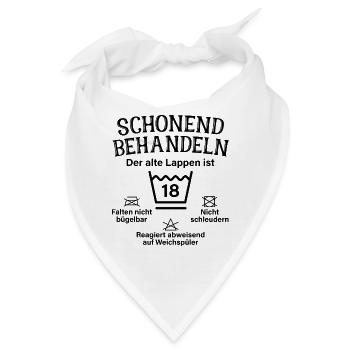 Schonend Behandeln Achtzehn Geschenk 18 Geburtstag - Bandana - Weiß - Vorne