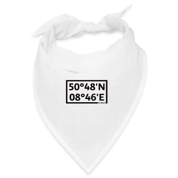 Marburg Koordinaten - Bandana - Weiß - Vorne