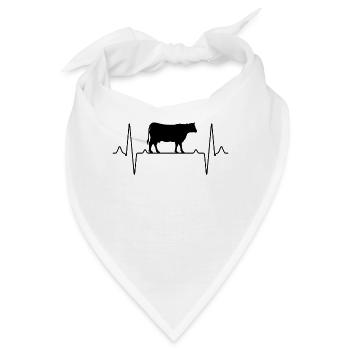 Kuh Rind Herzschlag - Bandana - Weiß - Vorne