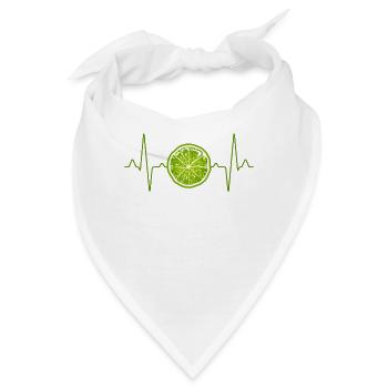 Limette Herzschlag - Bandana - Weiß - Vorne