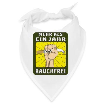MEHR ALS EIN JAHR RAUCHFREI - Bandana - Weiß - Vorne