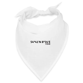 Föhr Koordinaten - Bandana - Weiß - Vorne