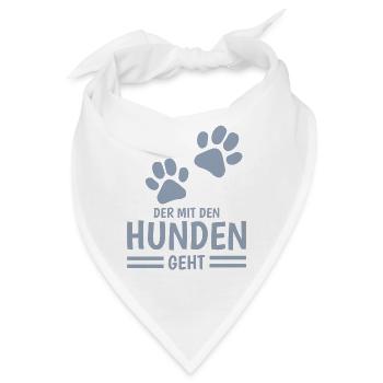 Hund und Herrchen Sprüche - Bandana - Weiß - Vorne