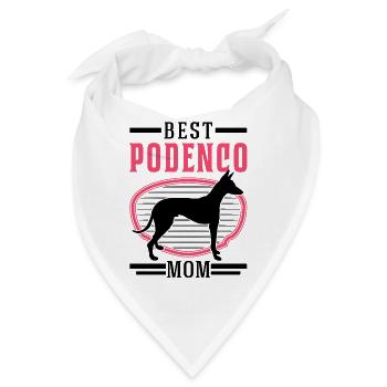 Best Podenco Mom Podenco Canario - Bandana - Weiß - Vorne