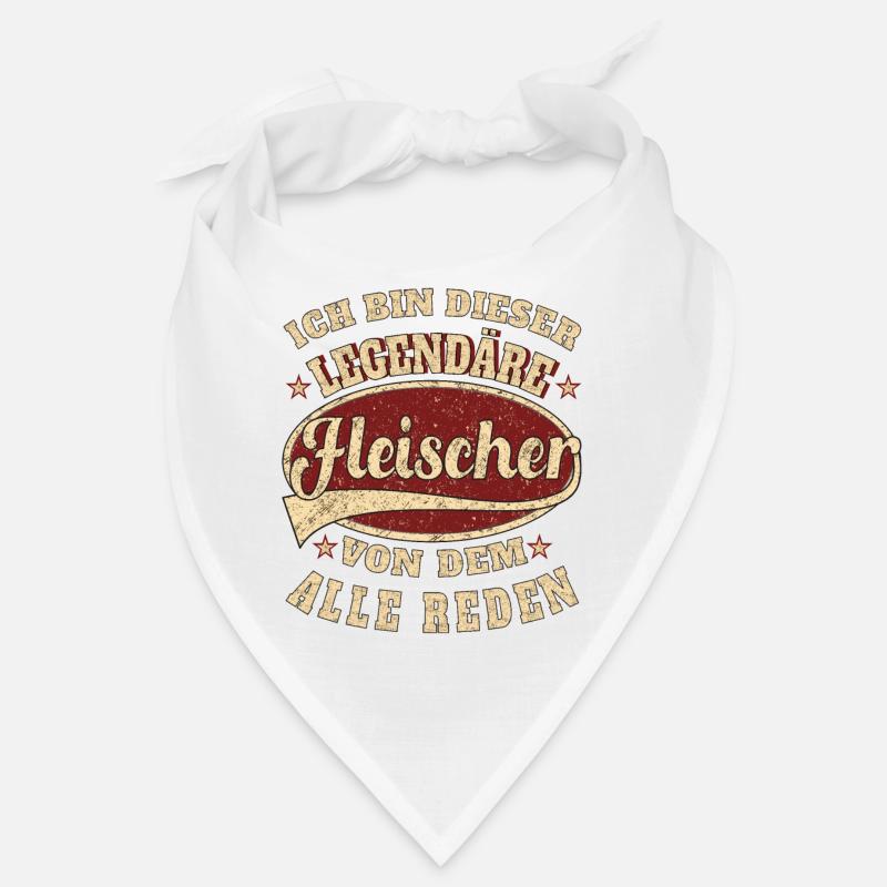 Fleischer ich bin dieser legendäre Fleischer - Bandana - Weiß