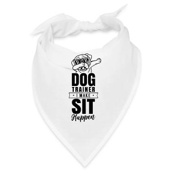 Hundetrainer Hundeführer Hundeschule Spruch - Bandana - Weiß - Vorne