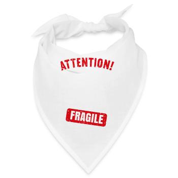 Achtung Ich bin jetzt 80 Fragile 80. Geburtstag - Bandana - Weiß - Vorne