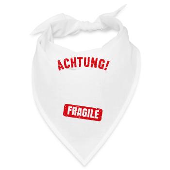 Achtung Ich bin jetzt 80 Fragile 80. Geburtstag - Bandana - Weiß - Vorne