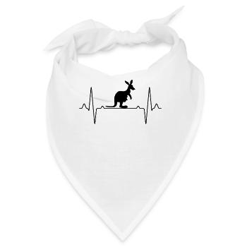 Kangaroo Australien Herzschlag - Bandana - Weiß - Vorne