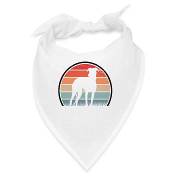 Whippet Retro Windhund Vintage Sighthound - Bandana - Weiß - Vorne