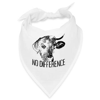 No Difference Vegan Vegetarier Hund Kuh Veganer - Bandana - Weiß - Vorne
