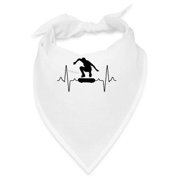 Skater Skate Herzschlag - Bandana - Weiß - Vorne