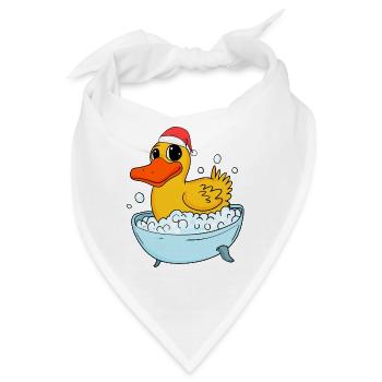 Badeente Ente Weihnachten - Bandana - Weiß - Vorne