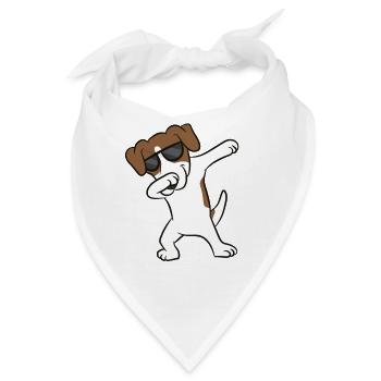 Jack Russell Dabbing Niedlicher Jack Russell - Bandana - Weiß - Vorne