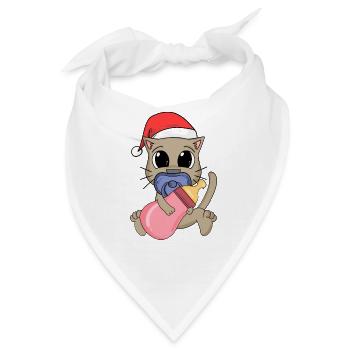 Baby Katze Weihnachten - Bandana - Weiß - Vorne