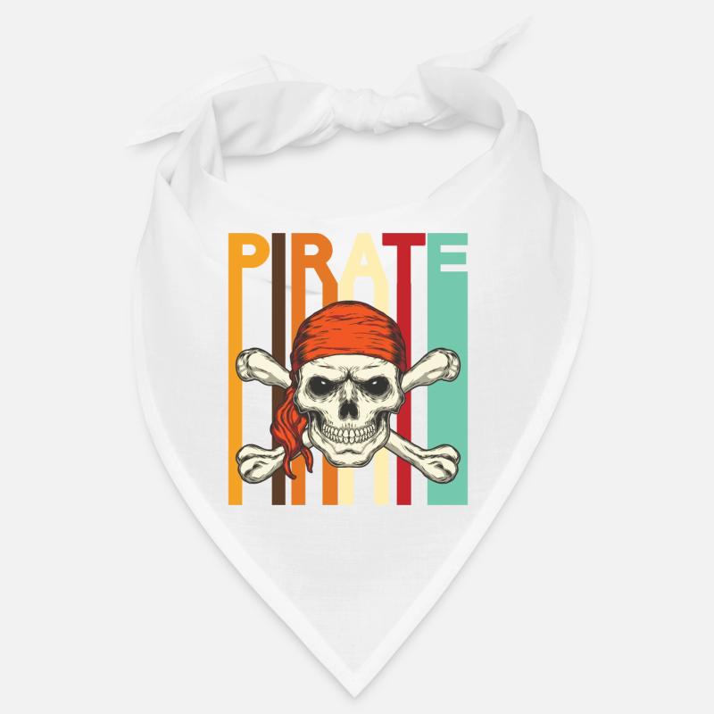 Conception rétro de crâne de pirate - Bandana - blanc