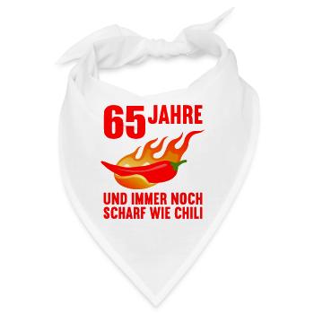 65 Jahre scharf wie Chili 65. Geburtstag - Bandana - Weiß - Vorne