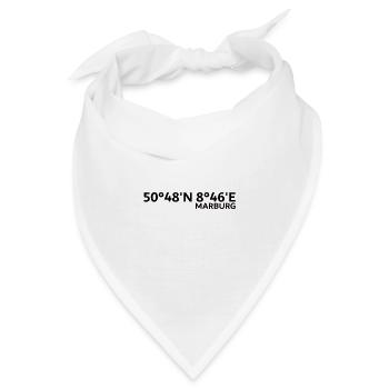 Marburg Koordinaten - Bandana - Weiß - Vorne
