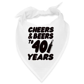 40 Geburtstag - Bandana - Weiß - Vorne