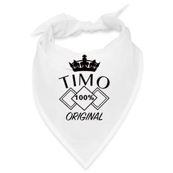 Timo Name Vorname Geburtstag - Bandana - Weiß - Vorne