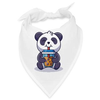 Panda Boba Tee Bubble Drinks Lustige Haustierliebhaber Humor - Bandana - Weiß - Vorne