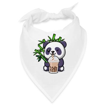 Panda Boba Tee Lustig bubble tea feinschmecker Haustierliebhaber - Bandana - Weiß - Vorne