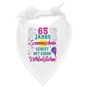 65 Geburtstag Frauen Geschenk 65 Jahre Geburtstag - Bandana - Weiß - Vorne