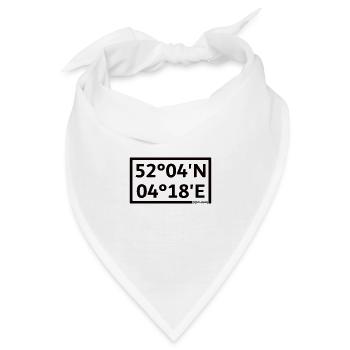 Den Haag Koordinaten - Bandana - Weiß - Vorne