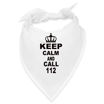 Keep Calm And Call 112 - Bandana - Weiß - Vorne