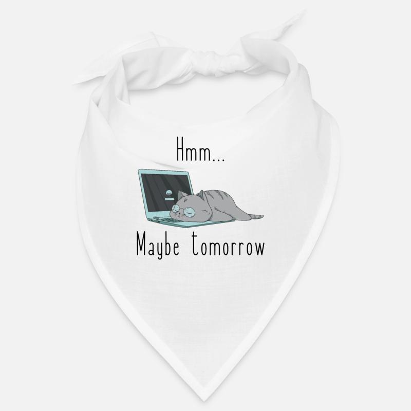Faule Katze mit Brille Maybe Tomorrow Computer Bandana