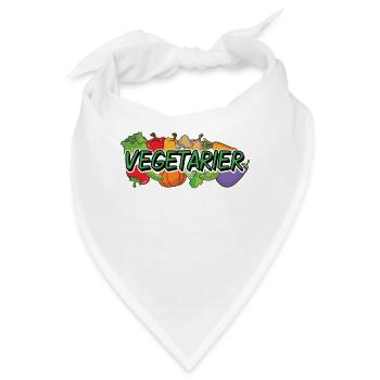 Vegetarier Vegan Shirt Gemüse Essen Umwelt - Bandana - Weiß - Vorne