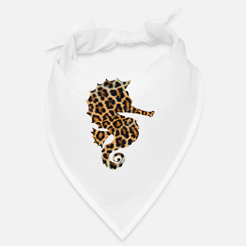 Seepferdchen Leopard Print - Bandana - Weiß