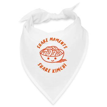 Momente teilen, Kimchi teilen - Bandana - Weiß - Vorne