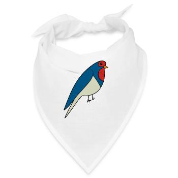 Schwalbe Vogel - Bandana - Weiß - Vorne