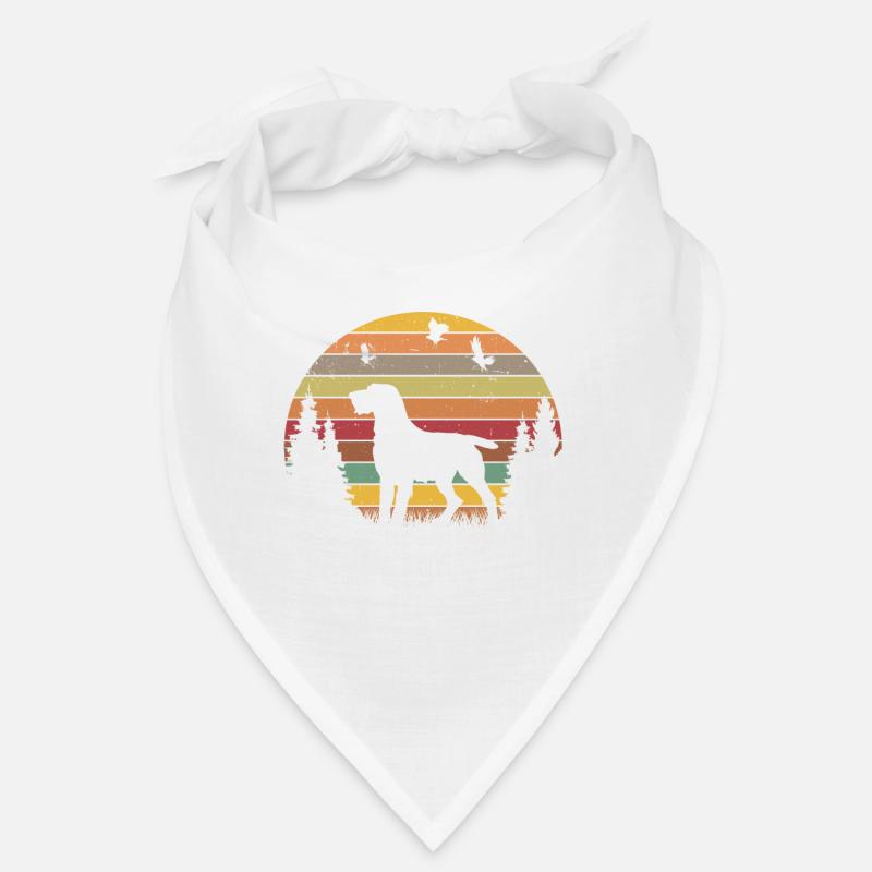 Deutsch Drahthaar Retro German Wirehaired - Bandana - Weiß