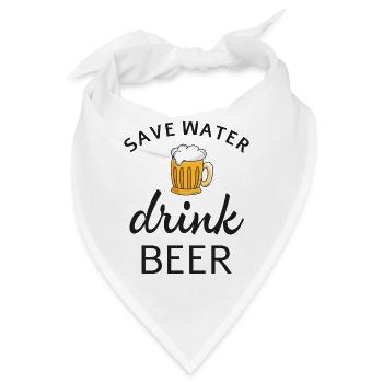 Spare Wasser Trink Bier - Bandana - Weiß - Vorne
