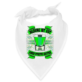 Pfefferminzlikör Pfefferminz Geschenk Saufen Suff - Bandana - Weiß - Vorne