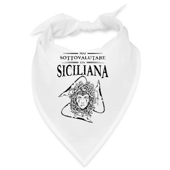 Mai Sottovalutare Un Siciliana Trinacria Sicilia - Bandana - Weiß - Vorne