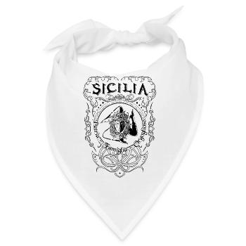 Sicilia Italien Trinacria Heraldik Heimat Familie - Bandana - Weiß - Vorne