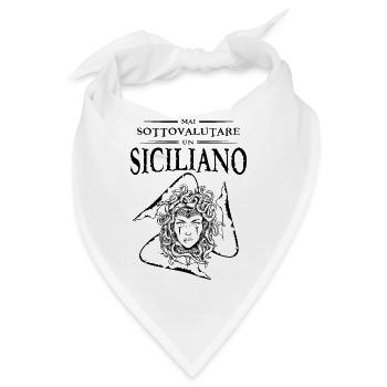 Mai Sottovalutare Un Siciliano Trinacria Sicilia - Bandana - Weiß - Vorne