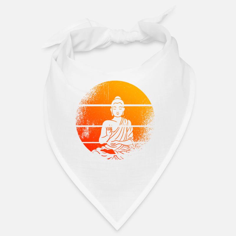 Méditation Bouddha statue Bouddha - Bandana - blanc