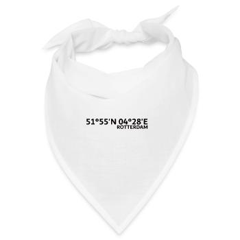 Rotterdam Koordinaten - Bandana - Weiß - Vorne