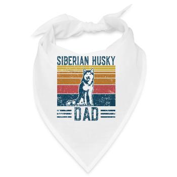 Hund Husky Dad - Siberian Husky Dad - Bandana - Weiß - Vorne
