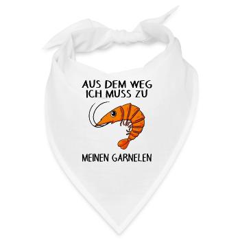 Garnele Garnelen Schrimp Meerestiere - Bandana - Weiß - Vorne