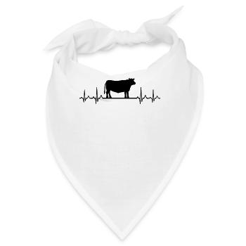 Herzschlag-EKG-Puls - Red Angus - Bandana - Weiß - Vorne