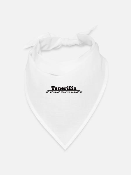 Tenerife Coordinates - Bandana - white - Front