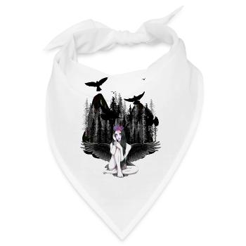 Fantasy Horror Halloween Vampir Engel Dark - Bandana - Weiß - Vorne