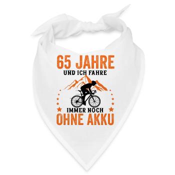 65 Geburtstag 65 Ehrentag 65 Jubiläum Radsport - Bandana - Weiß - Vorne